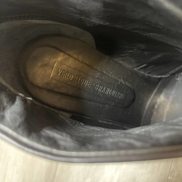 Veronique Branquinho Heeled Booties Women's Black with White Outline Size 40 - Picture 9 of 9